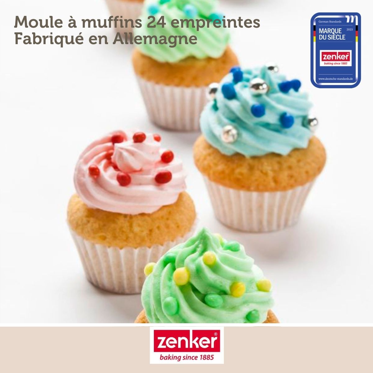 Zenker - Moule À Muffins 24 Empreintes 38 X 26 Cm Zenker Black Metallic - Noir
