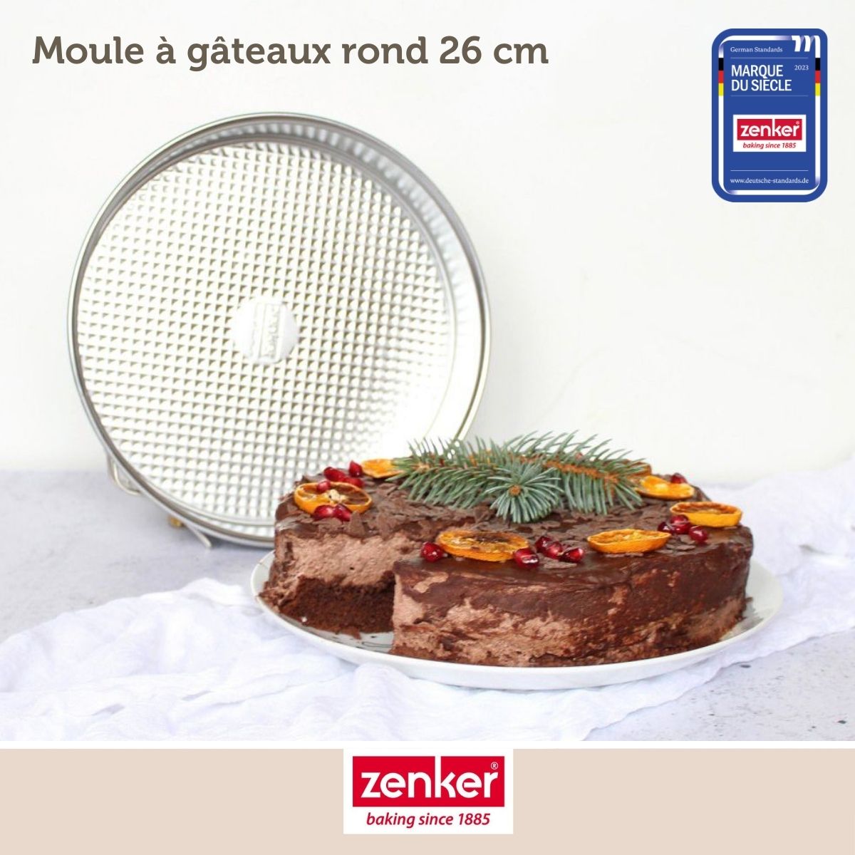 Zenker - Ensemble De 2 Moules À Manqué À Charnière 26,3 Cm Zenker Silver - Gris