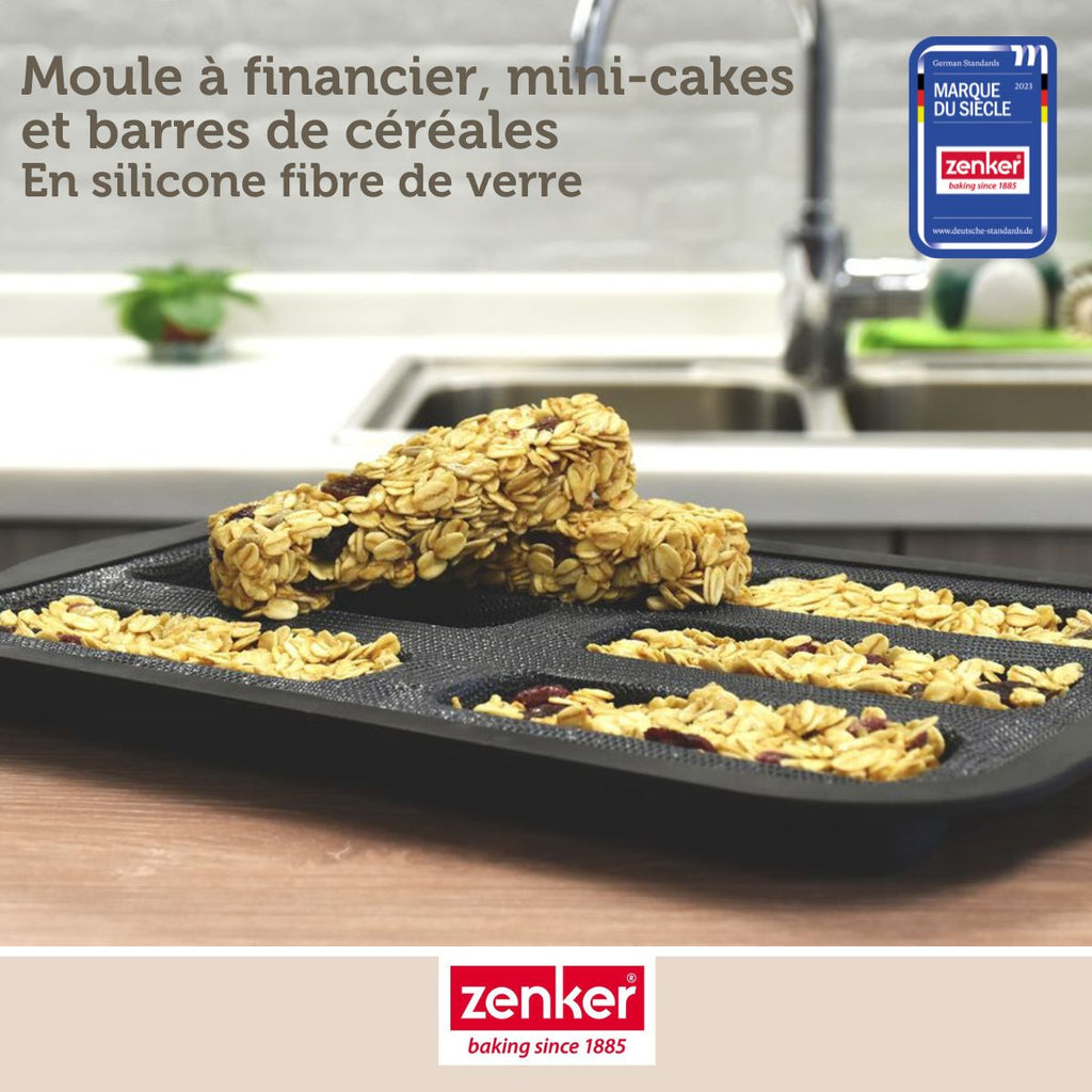 Zenker - Moule 6 Financiers 26 X 22 Cm Zenker Silicone Fibre De Verre - Noir|Gris
