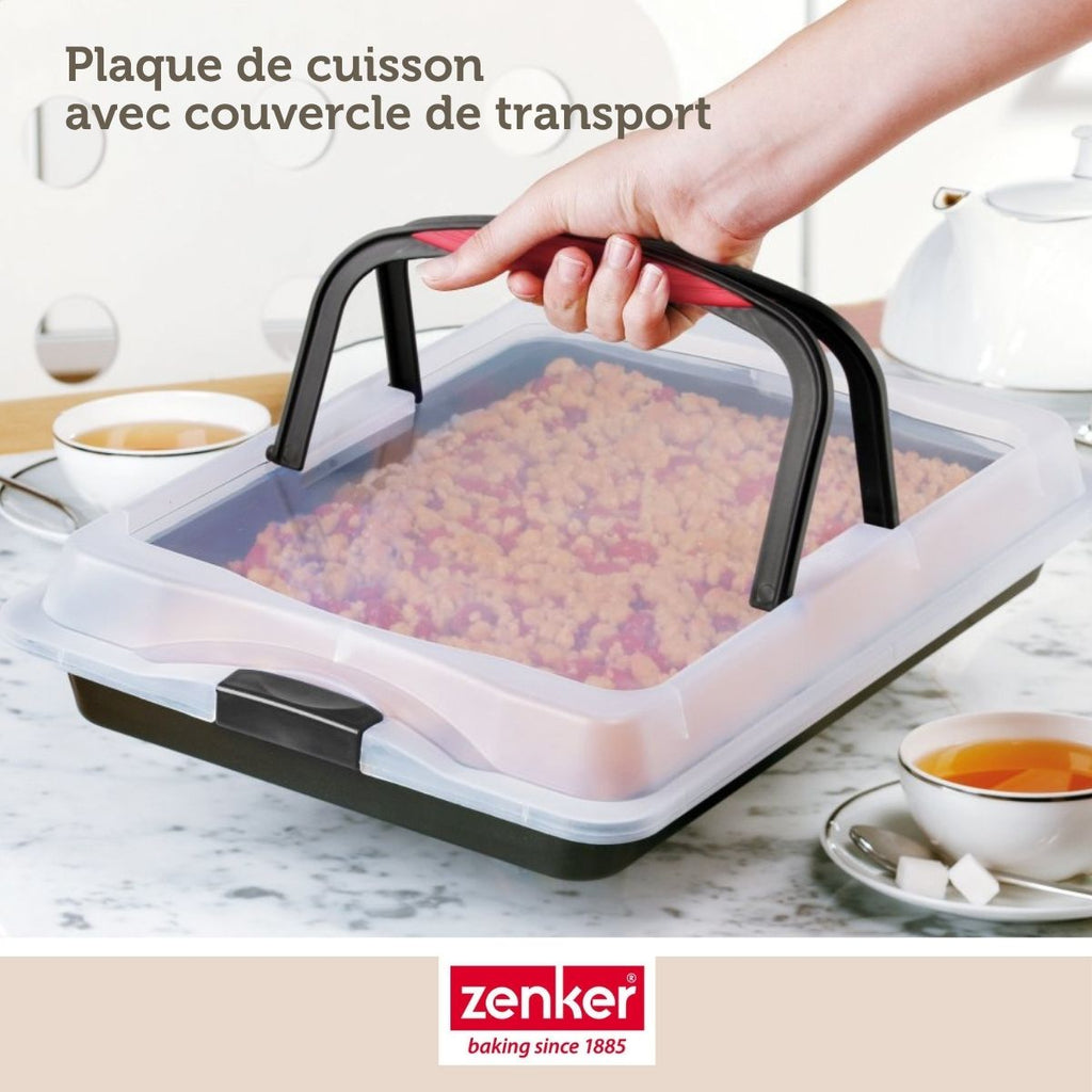 Zenker - Plaque De Cuisson 42 X 29 Cm Avec Couvercle Zenker Special To Go - Noir
