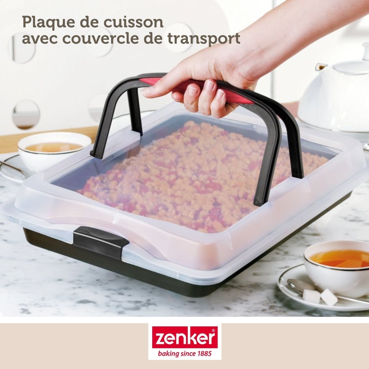 Zenker - Plaque De Cuisson 42 X 29 Cm Avec Couvercle Zenker Special To Go - Noir