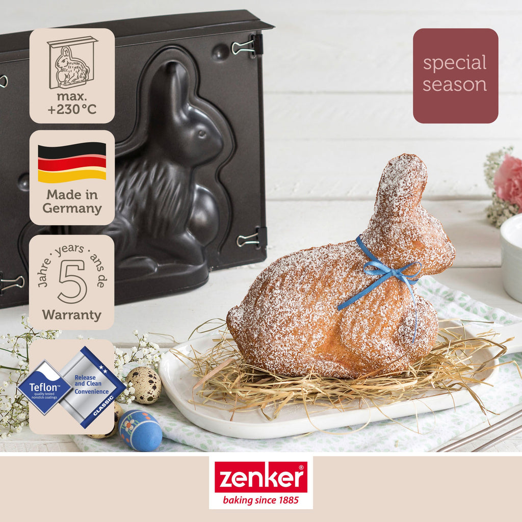 Zenker - Moule À Gâteaux 3D En Forme De Lapin De Pâques 600 Ml Zenker Special Season - Noir