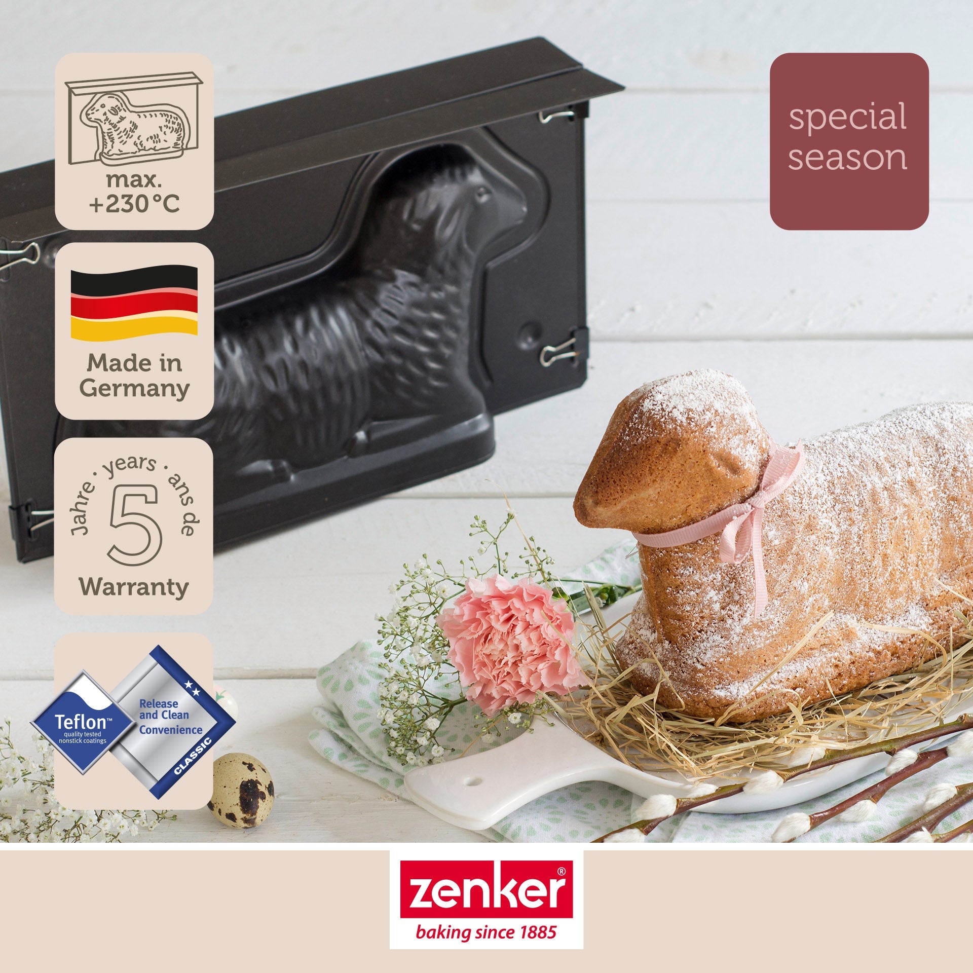 Zenker - Moule À Gâteau 3D En Forme D'Agneau Pascal Zenker Special Season - Noir