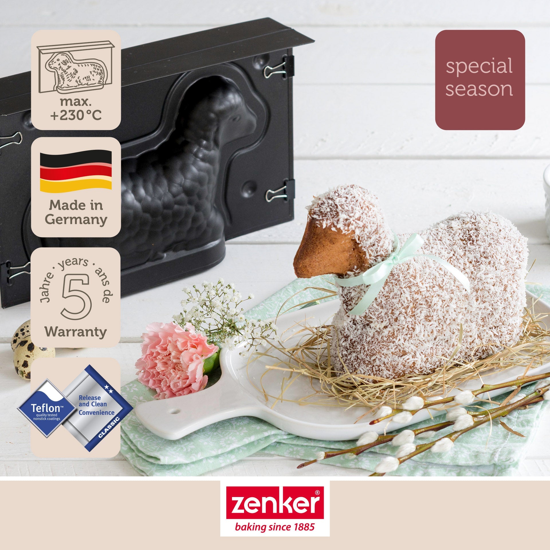 Zenker - Moule Agneau Pascal 3D 700 Ml Pour Pâques Zenker Special Season - Noir