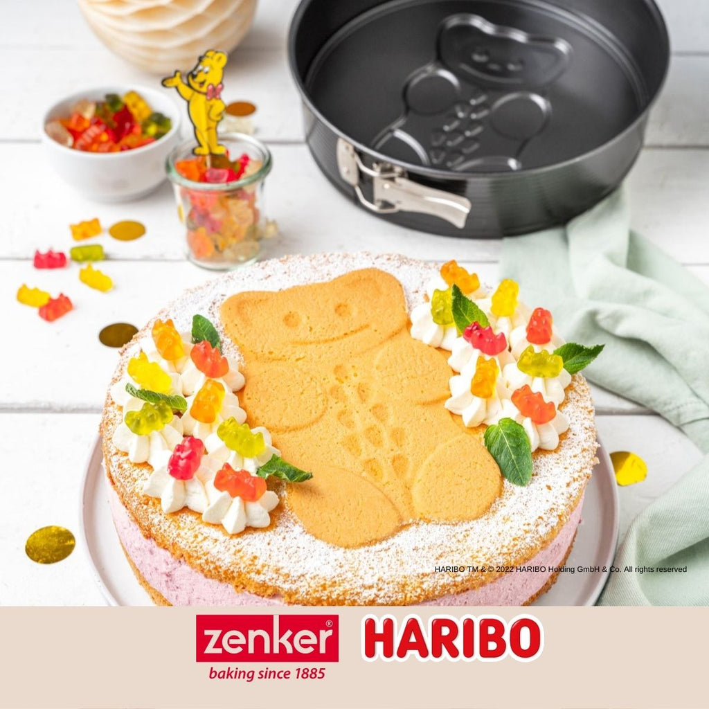 Zenker - Set Pâtisserie Avec Moule À Manqué 26 Cm À Charnière Motif Ourson, 2 Bols À Mixer Et Spatule Zenker - Noir