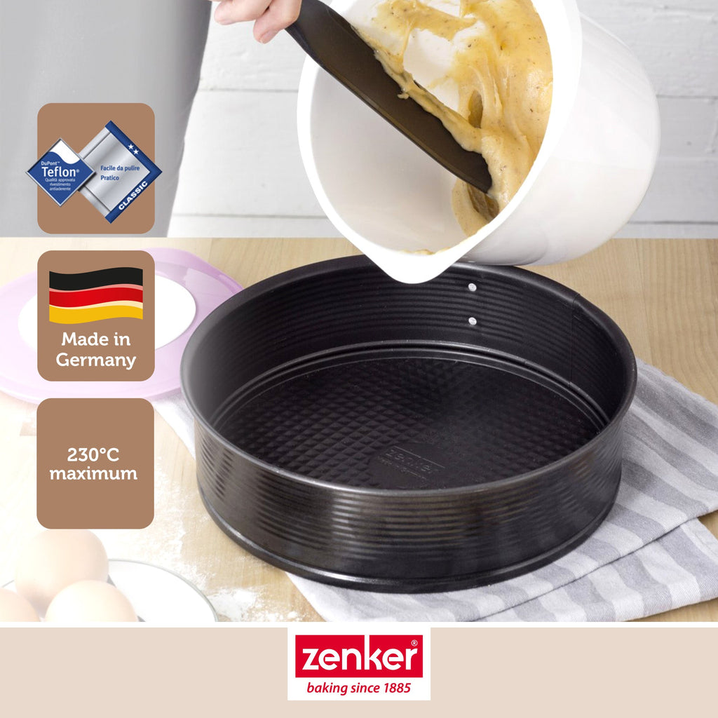 Zenker - Set De 3 Moules À Charnière Ronds De 20 Cm 24 Cm Et 28 Cm Zenker Black Metallic - Noir