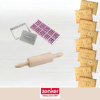 Zenker - Tampon Alphabet Pour Biscuit Zenker Et Mini Rouleau À Pâtisserie - Gris|Bois