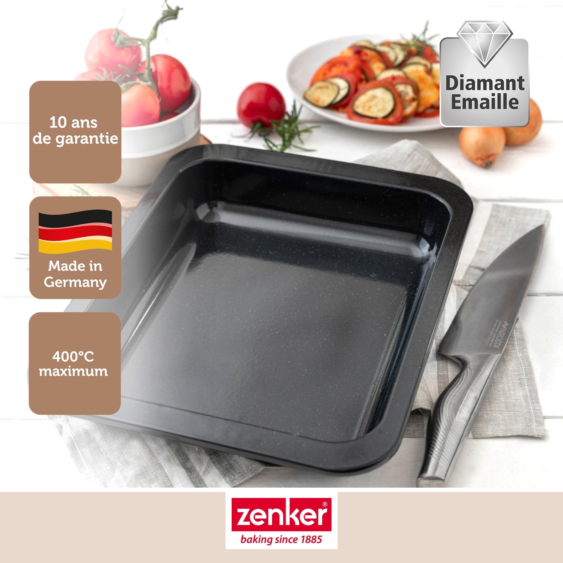 Zenker - Lot De 2 Plats À Four Rectangulaires 40 X 34 Cm Et 33 X 25 Cm Zenker Special Cooking - Noir