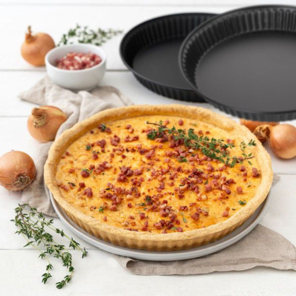 Zenker - Set De 2 Moules À Tartes Ou Quiches De 28 Cm Et 30 Cm Zenker Spécial Countries - Noir