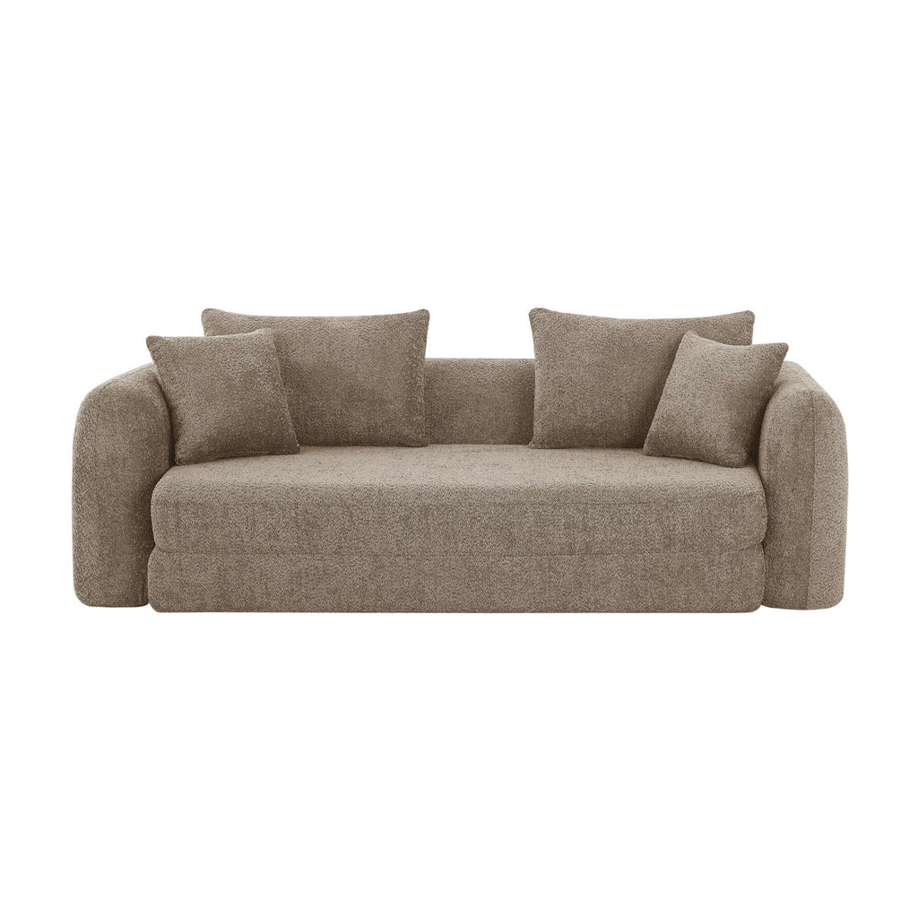 Morpheo - Canapé Droit 3 Places - Tissu Marron