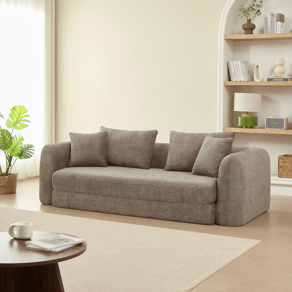 Morpheo - Canapé Droit 3 Places - Tissu Marron