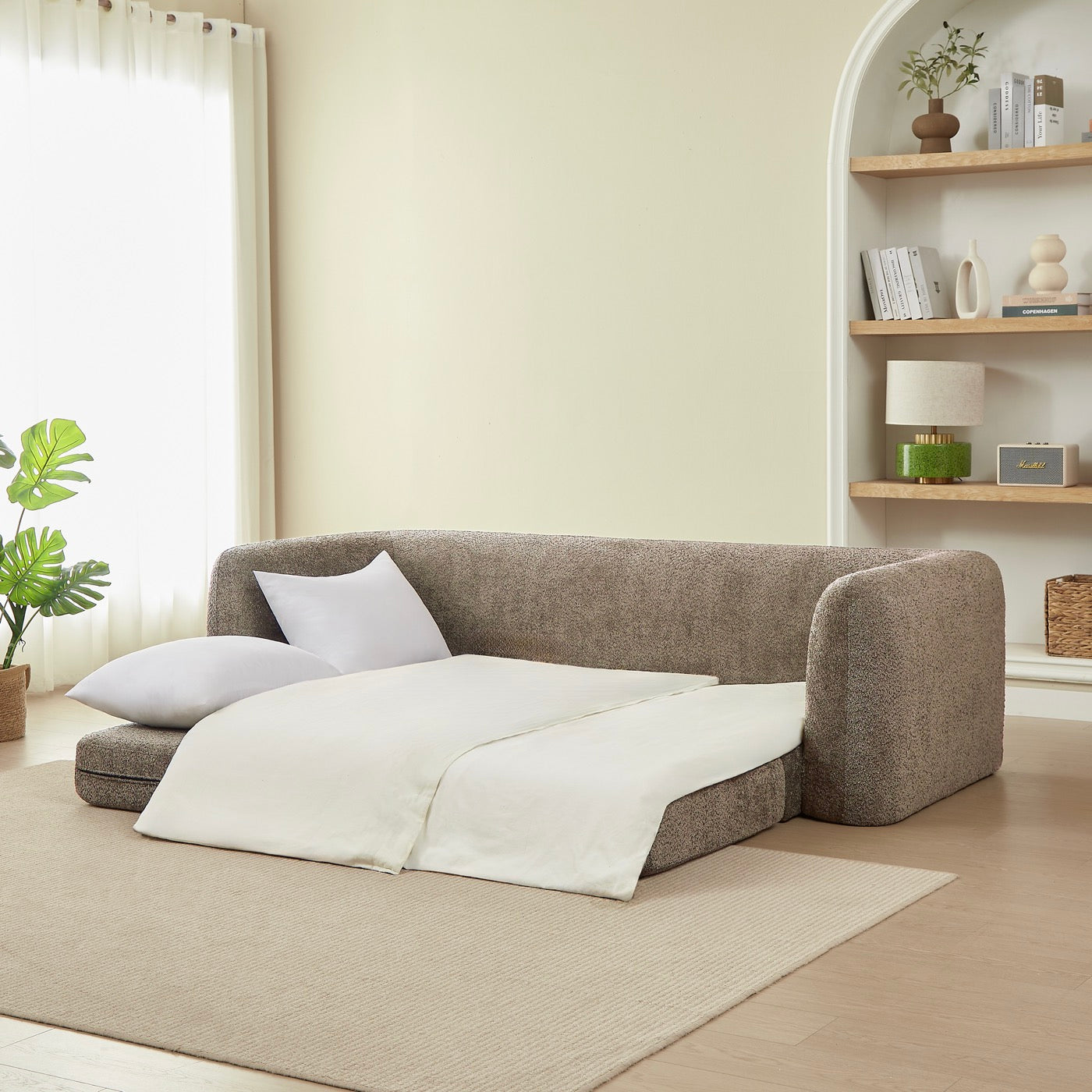 Morpheo - Canapé Droit 3 Places - Tissu Marron