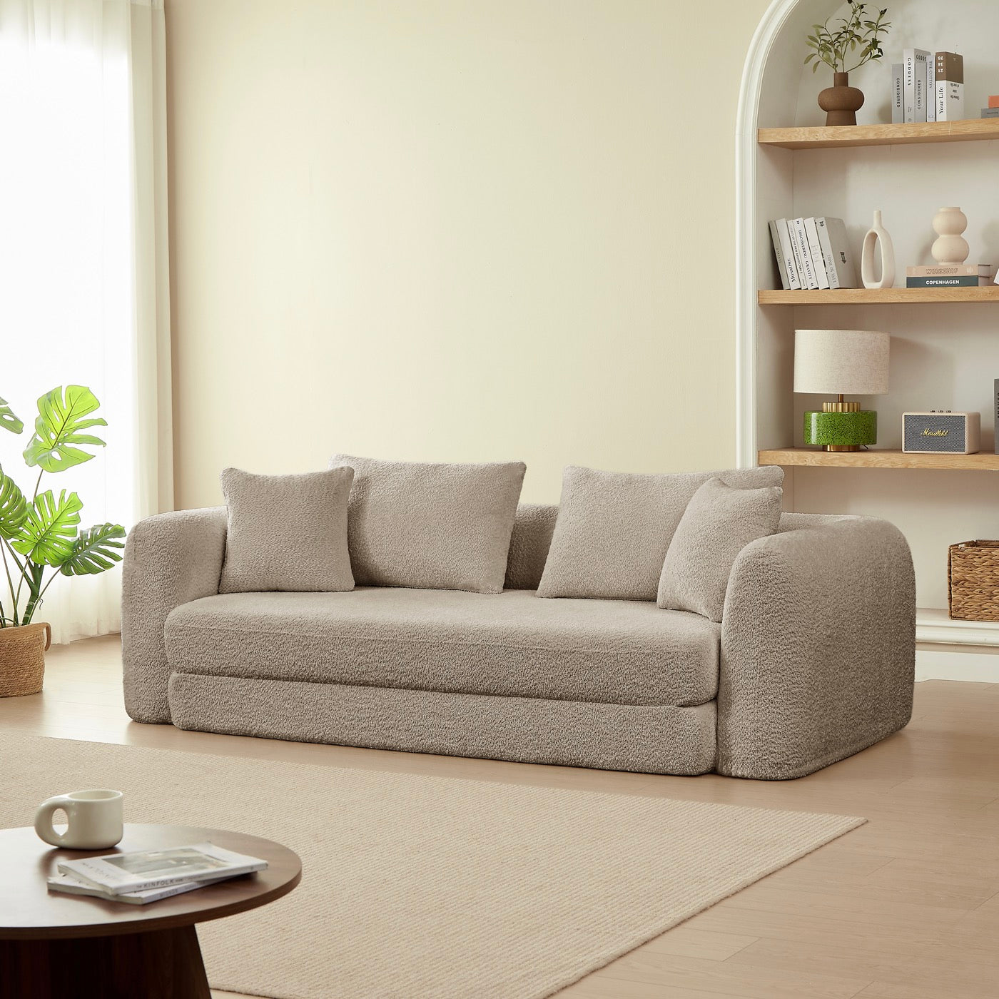 Morpheo - Canapé Droit 3 Places - Tissu Taupe