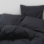 linge de lit percale coton lave coton egyptien gris graphite maison most