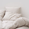 2 Taies D'Oreiller En Percale De Coton Lavé 300 Fils - Beige Sable