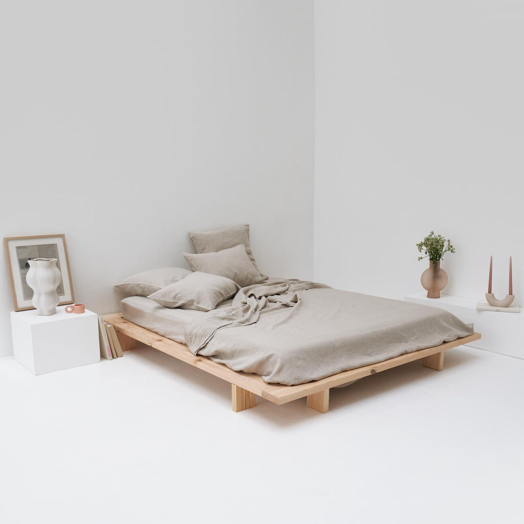Drap plat lin lavé naturel francais haut de gamme maison Most