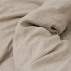 Drap plat lin lavé beige francais haut de gamme maison Most