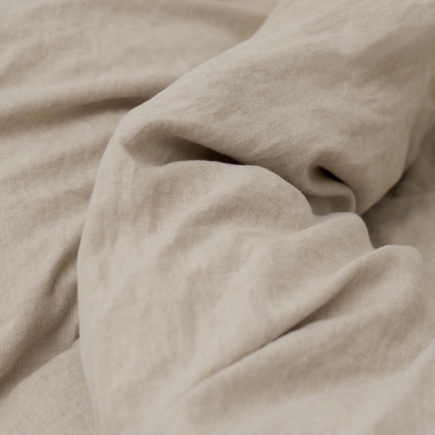 Drap plat lin lavé beige francais haut de gamme maison Most
