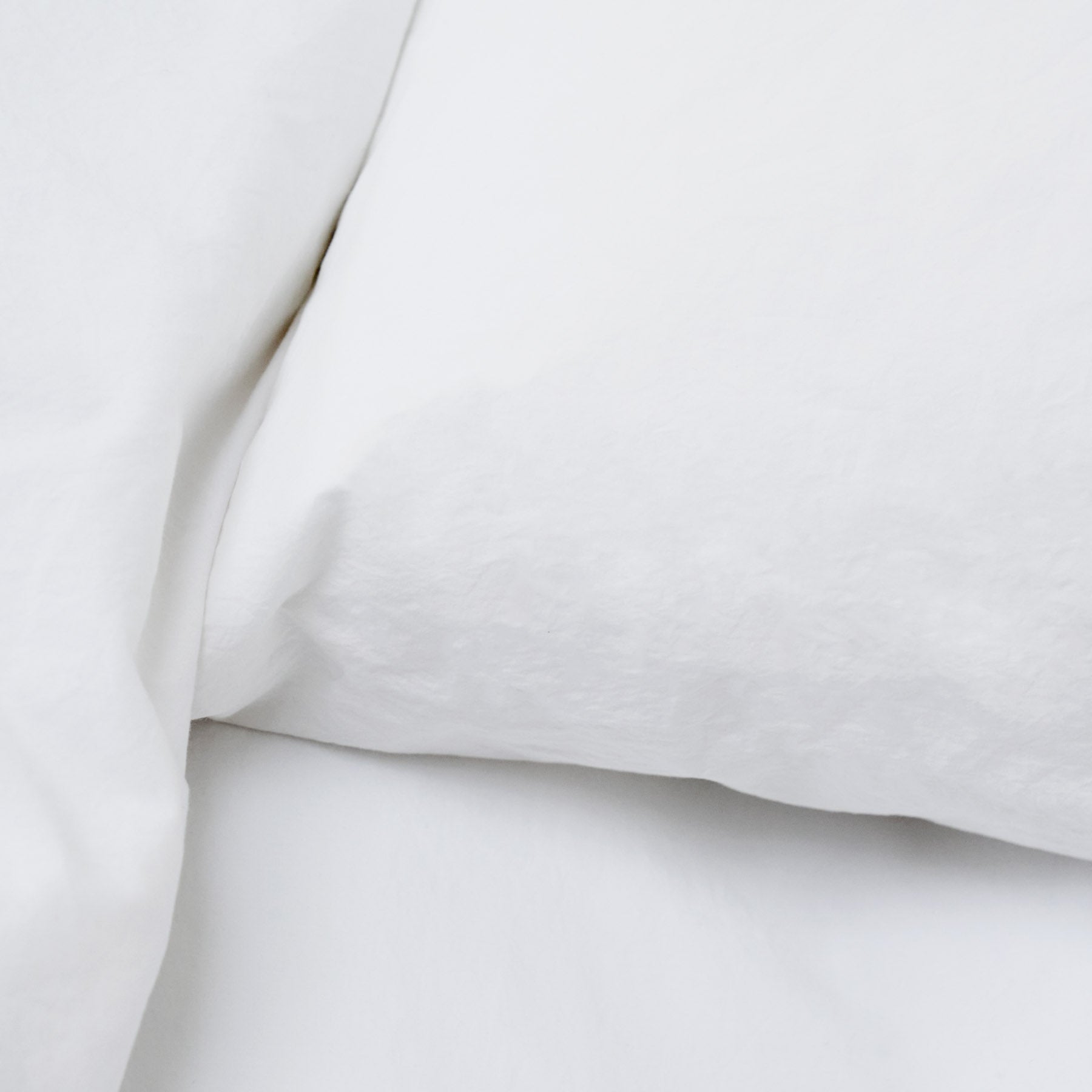 Drap Housse En Percale De Coton Lavé 300 Fils - Blanc