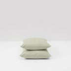 2 Taies D'Oreiller En Percale De Coton Lavé 300 Fils - Vert Sauge