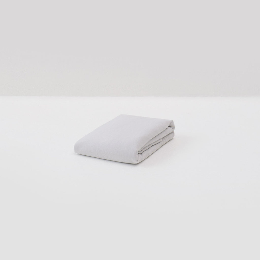 Drap Housse En Lin Lavé 190G/M² - Gris Galet