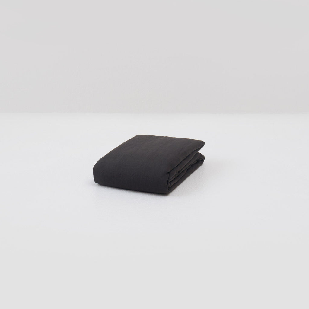 Drap Housse En Lin Lavé 190G/M² - Gris Graphite