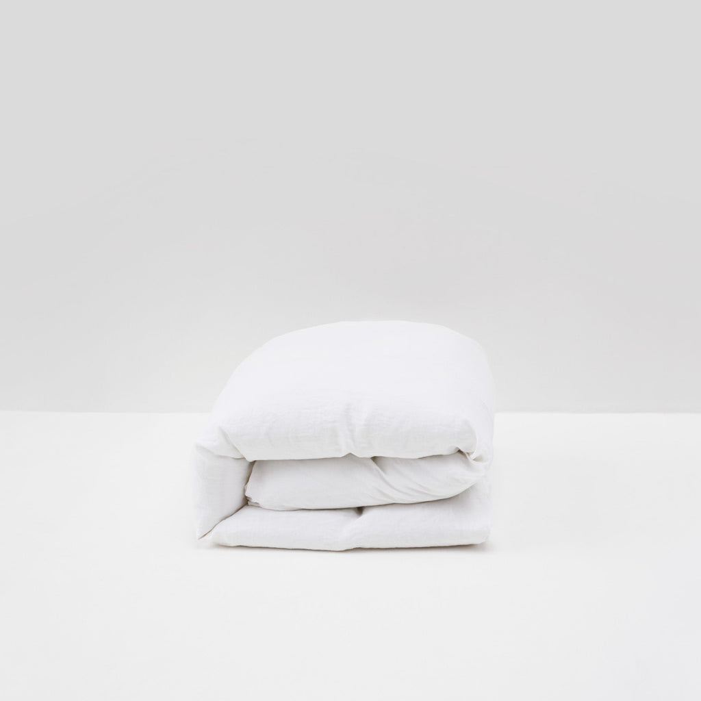 housse de couette haut de gamme en lin lavé blanc maison most
