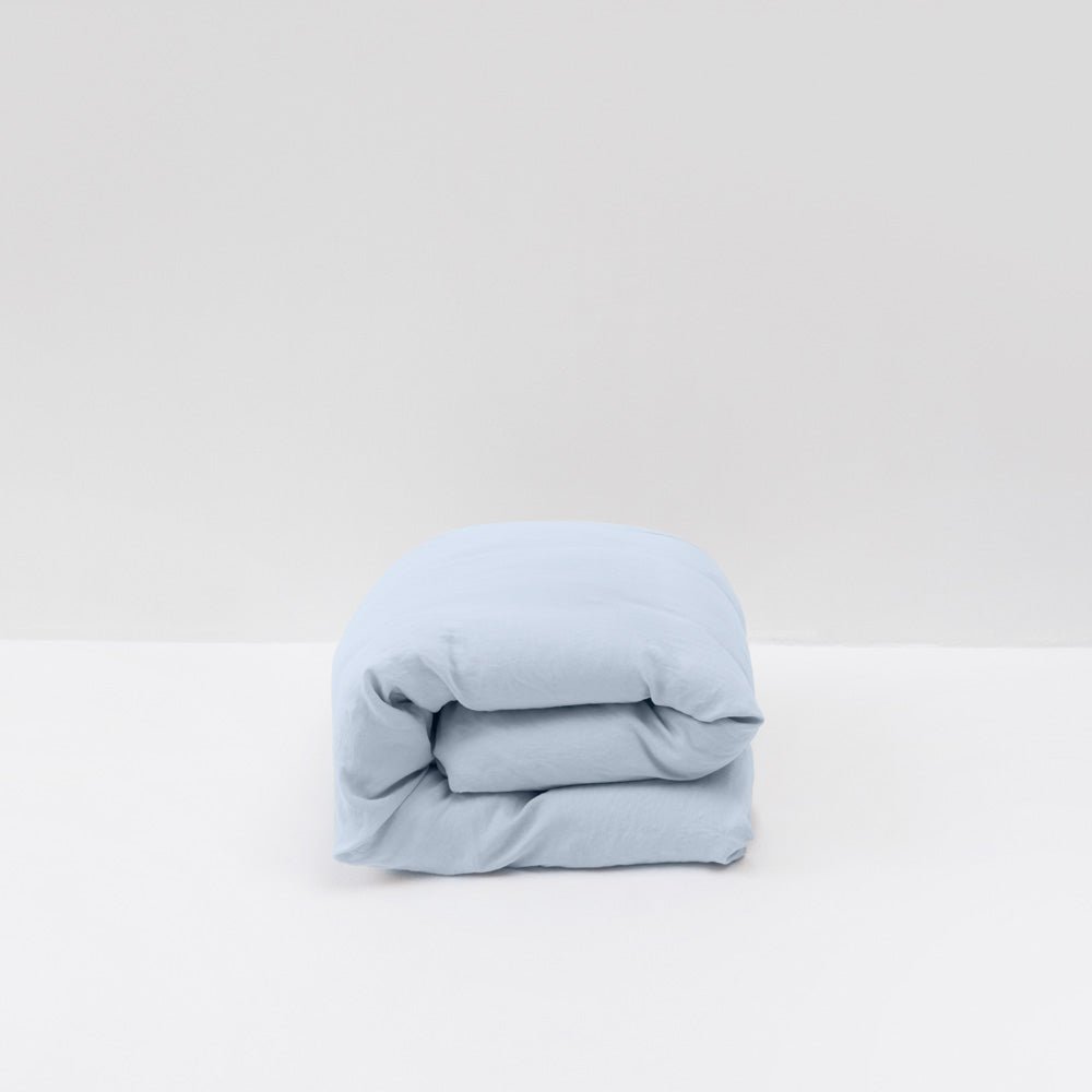 Housse De Couette En Lin 190G/M² - Bleu Glacier
