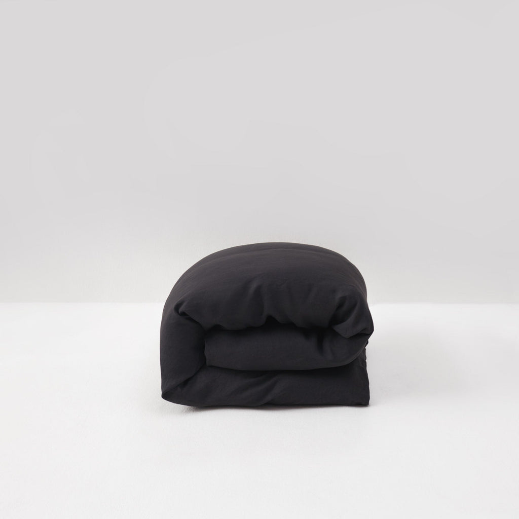 Housse De Couette En Lin Lavé 190G/M² - Gris Graphite