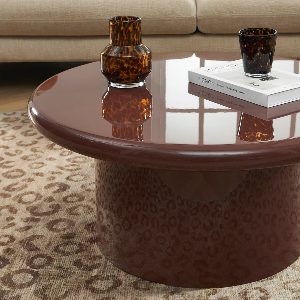 Moxy - Table Basse - Finition Laquée Brillante - Bordeaux