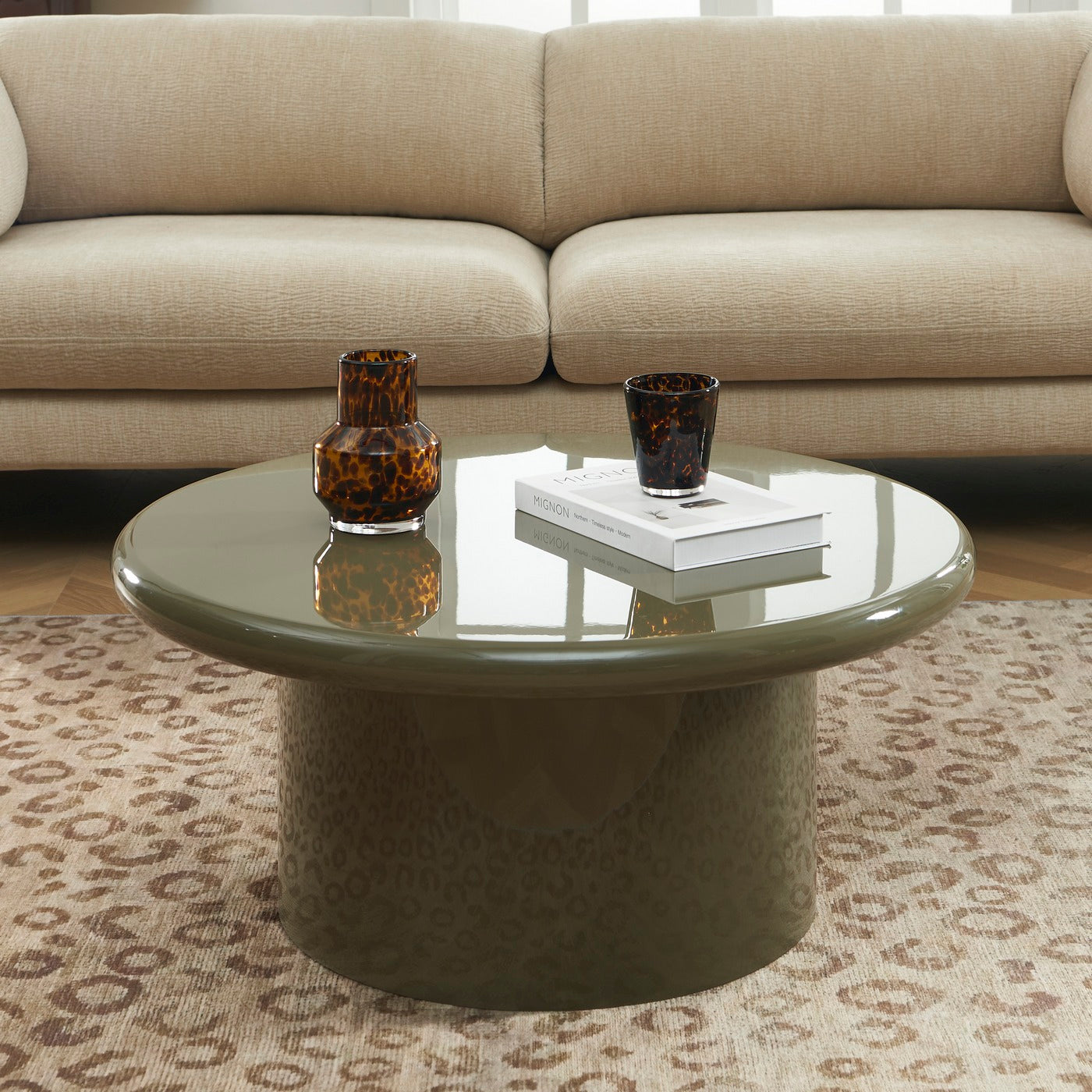 Moxy - Table Basse - Finition Laquée Brillante - Vert Olive