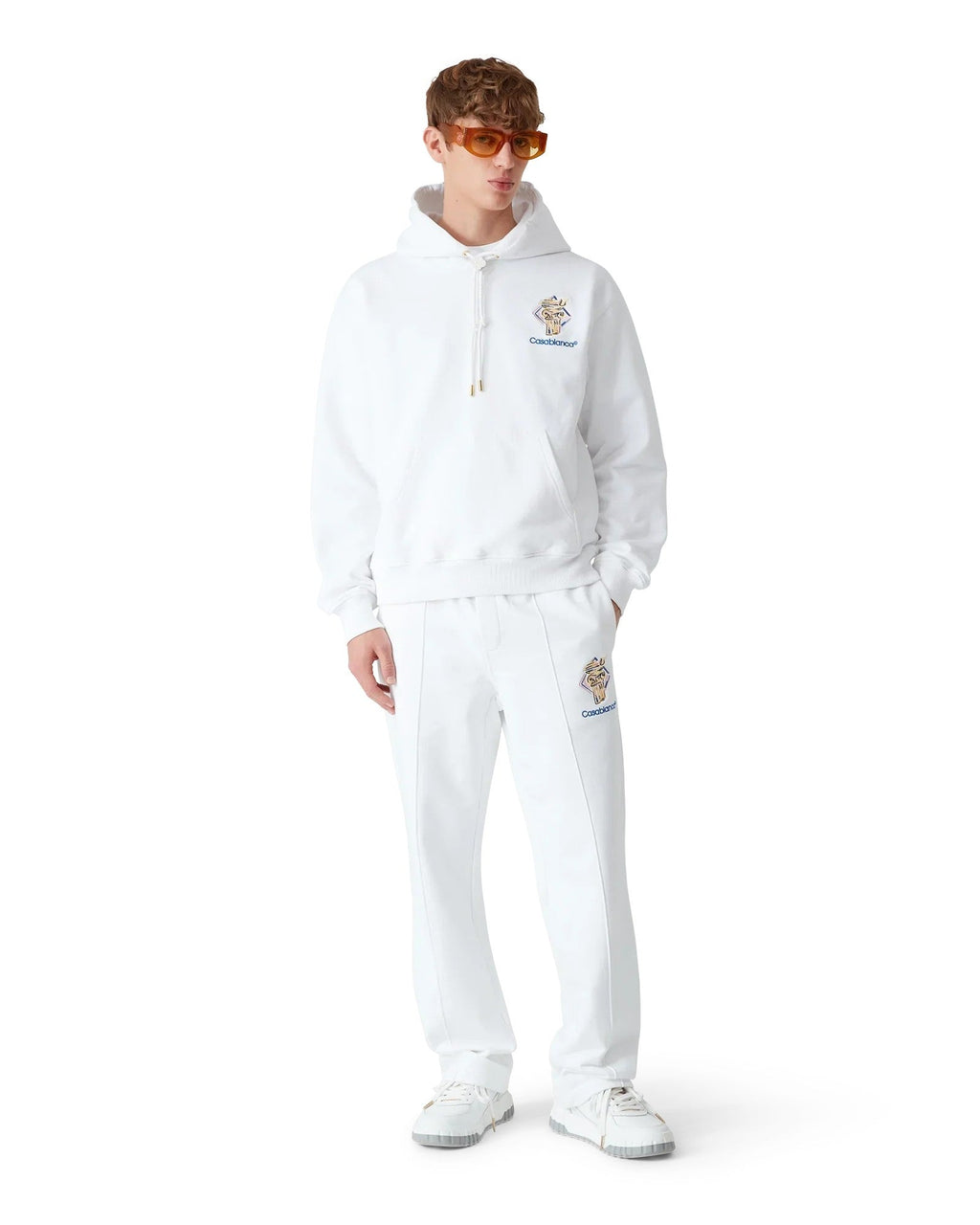 Hoodie Diamond Column - Blanc