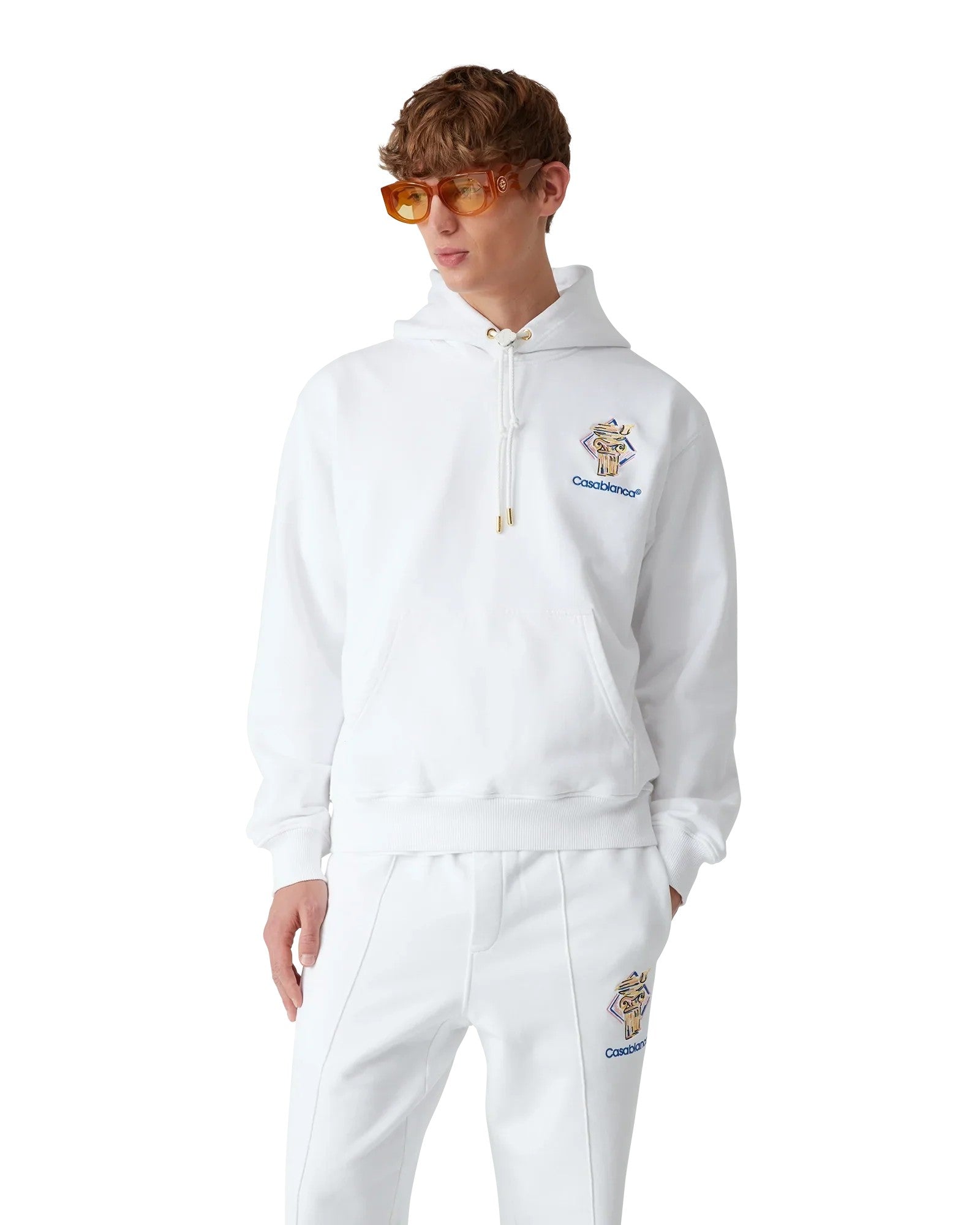 Hoodie Diamond Column - Blanc