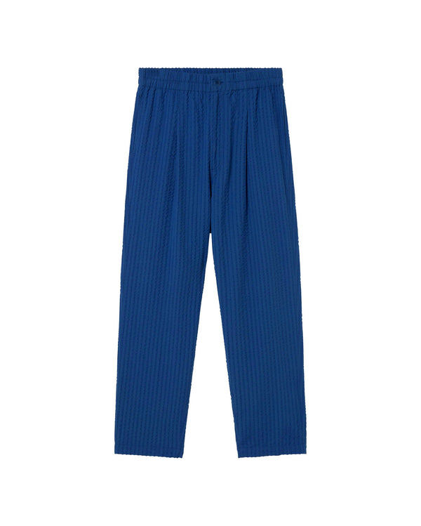 Pantalón azul seersucker Luc sostenible - silueta 1