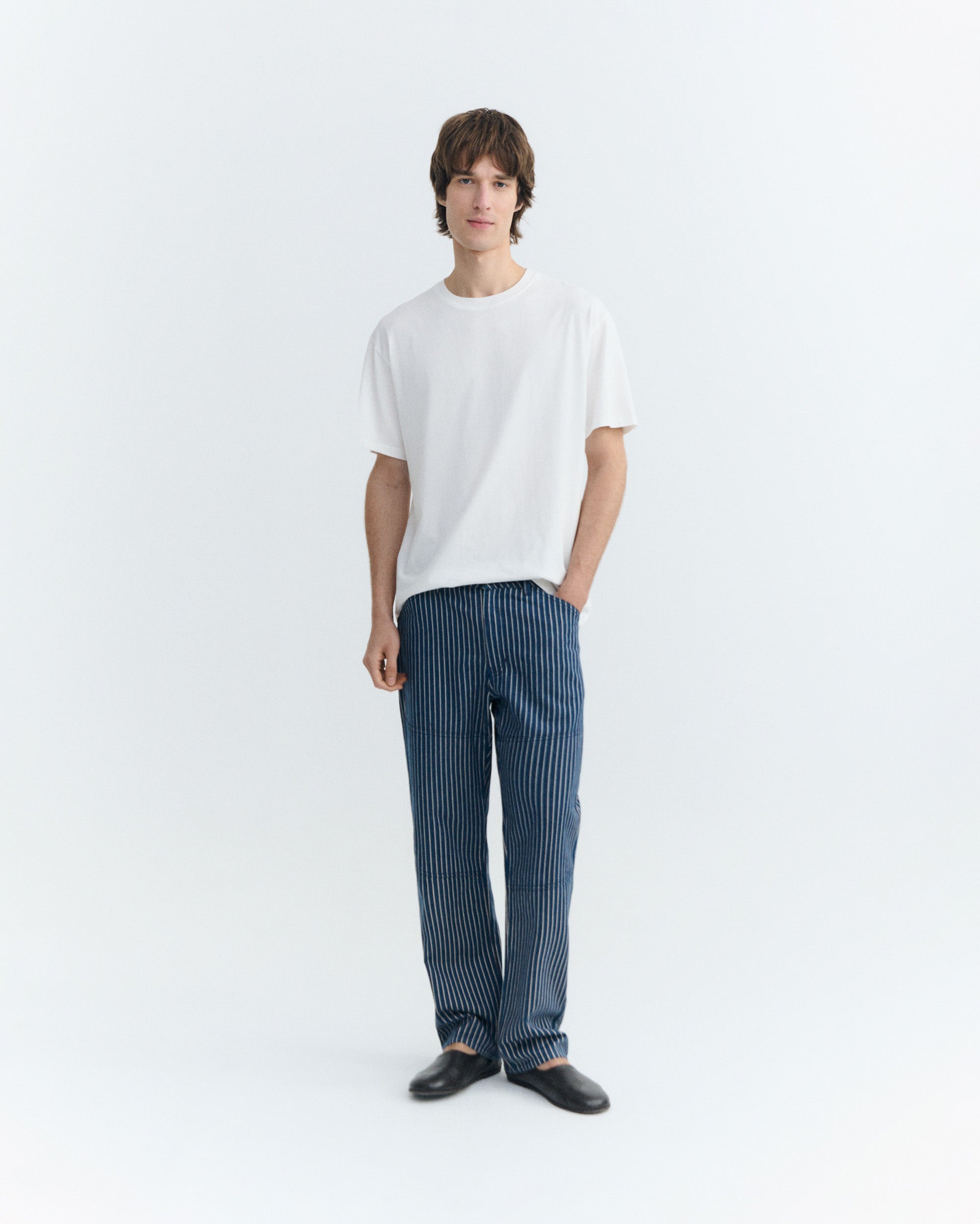 Pantalón recto rayas tinte natural Stan sostenible - 1