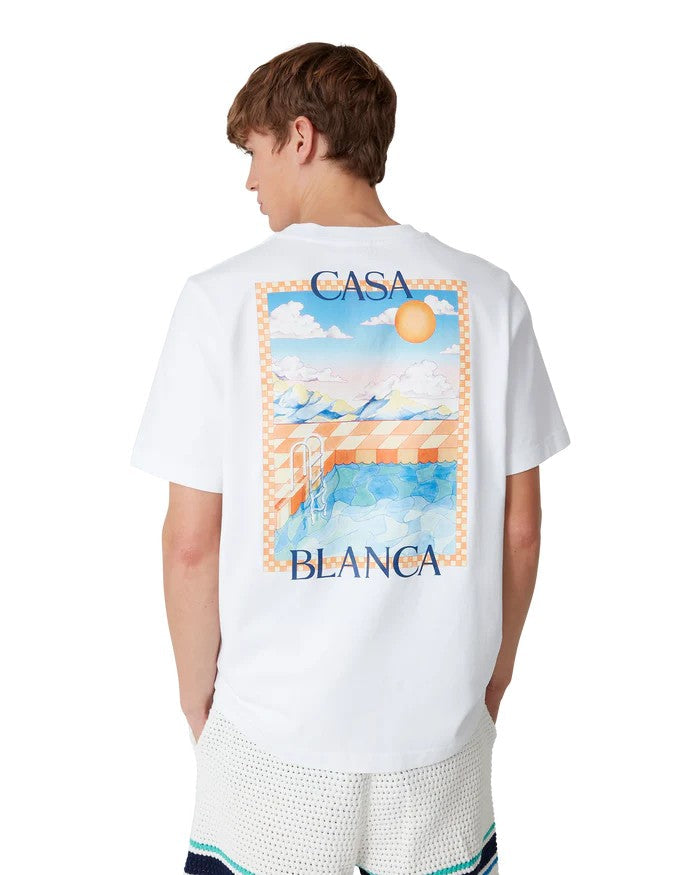 T-Shirt Surreal Pool - Blanc