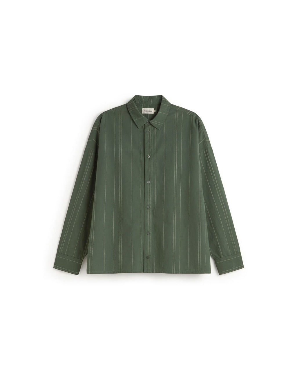 Camisa verde bordada rayas Jimmy sostenible silueta - 1