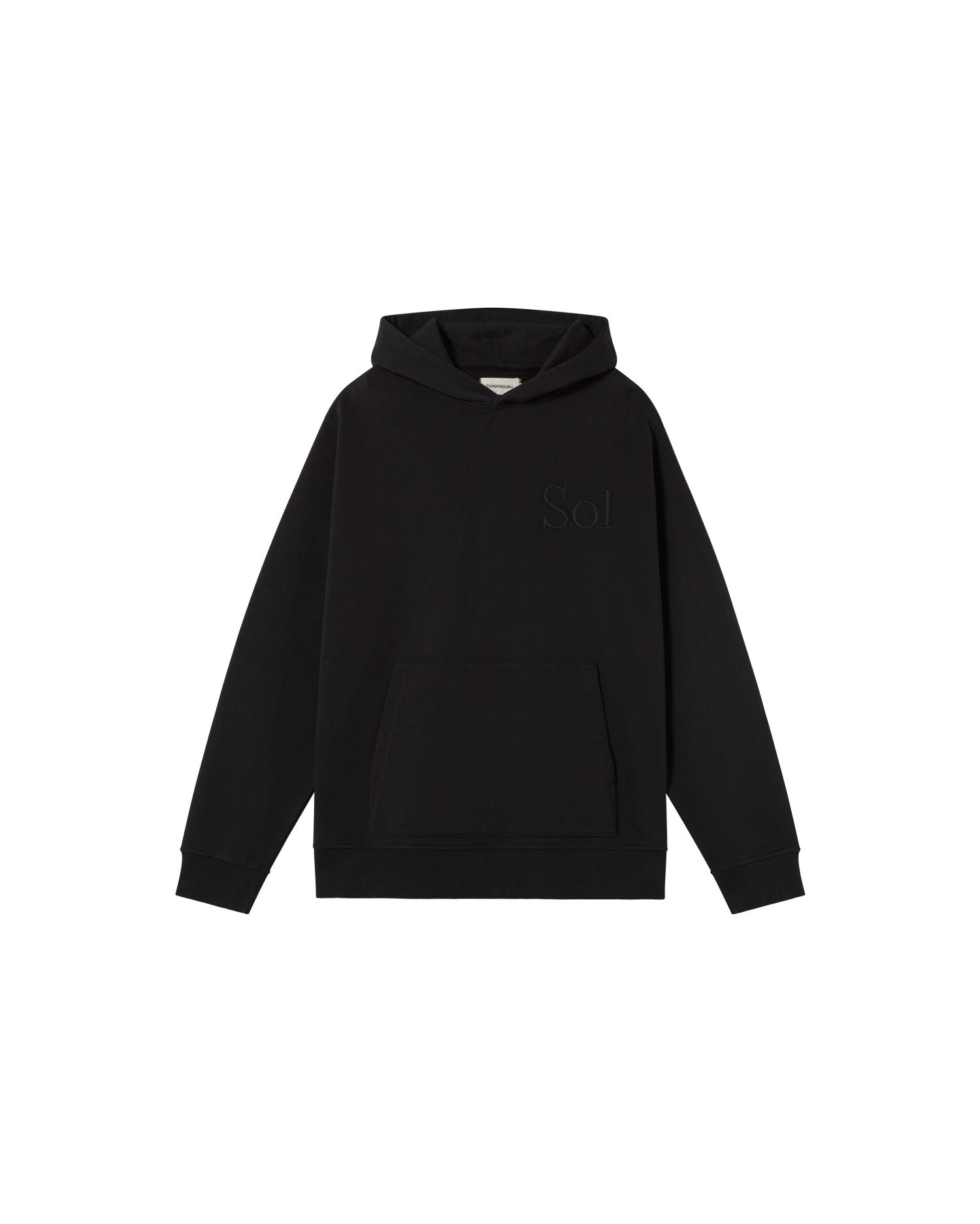 Sudadera capucha negra sol type Simon sostenible - silueta 1