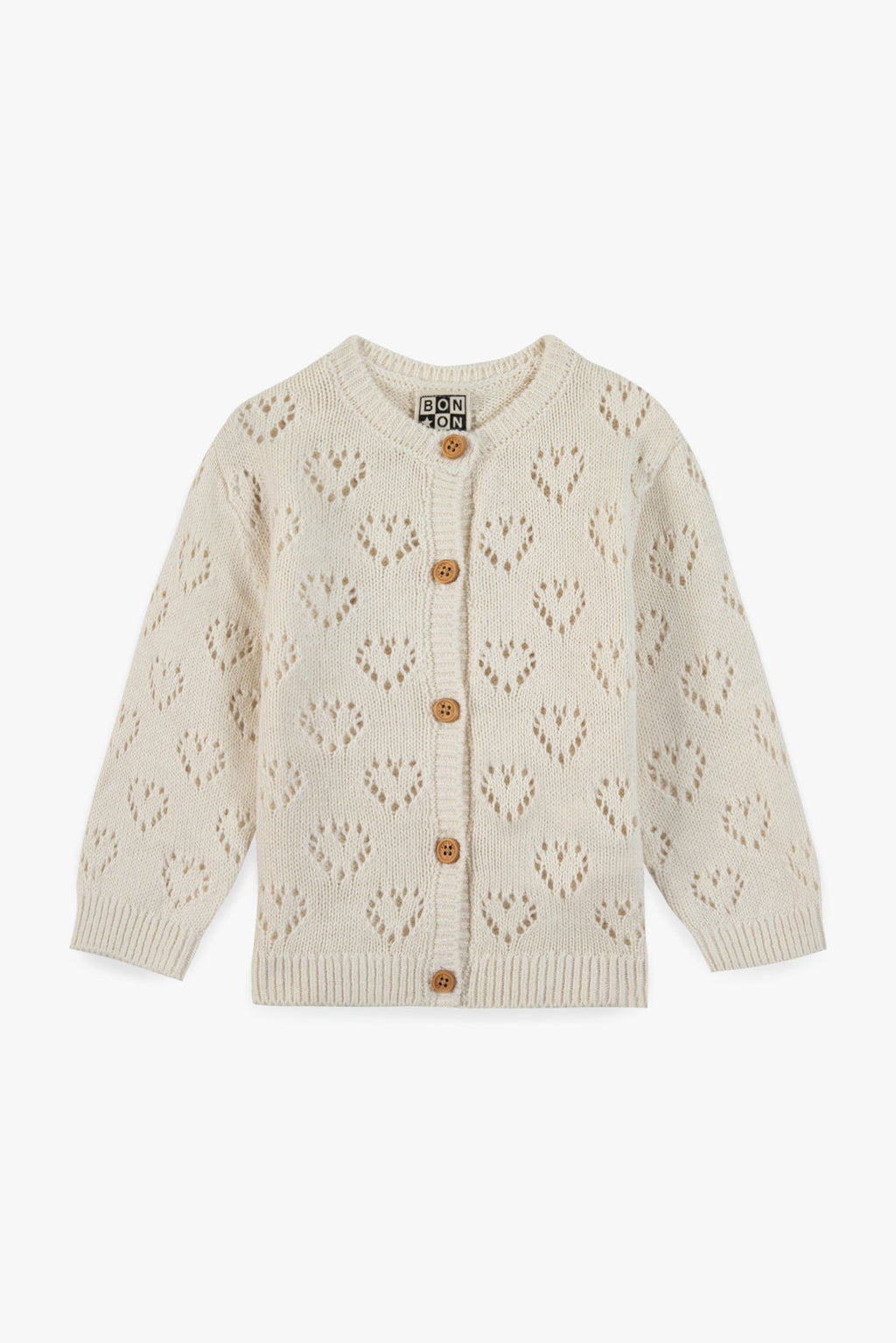 Cardigan - Cœur Pointelle Crème