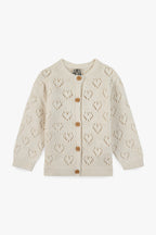 Cardigan - Cœur Pointelle Crème