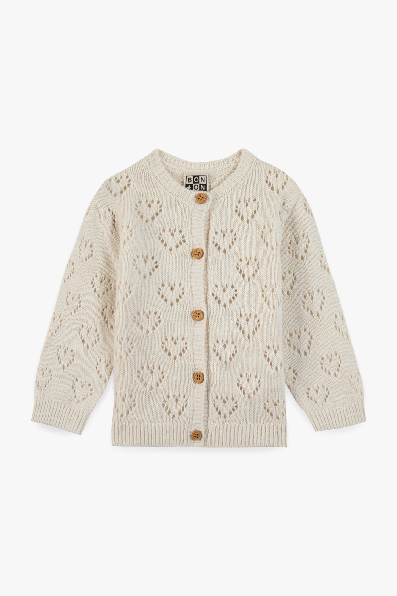 Cardigan - Cœur Pointelle Crème