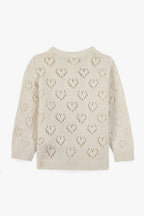Cardigan - Cœur Pointelle Crème