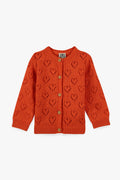 Cardigan - Cœur Pointelle Rouge