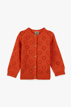 Cardigan - Cœur Pointelle Rouge