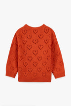 Cardigan - Cœur Pointelle Rouge