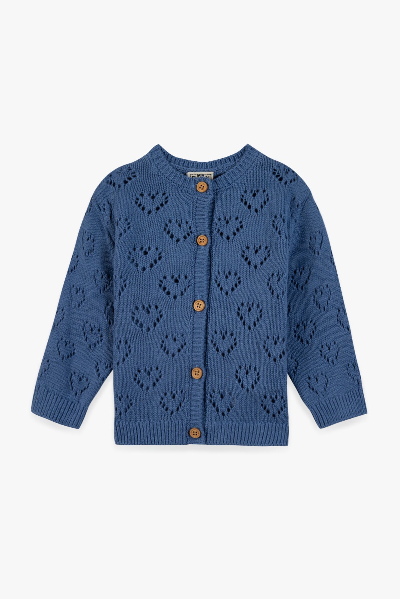 Cardigan - Cœur Pointelle Bleu