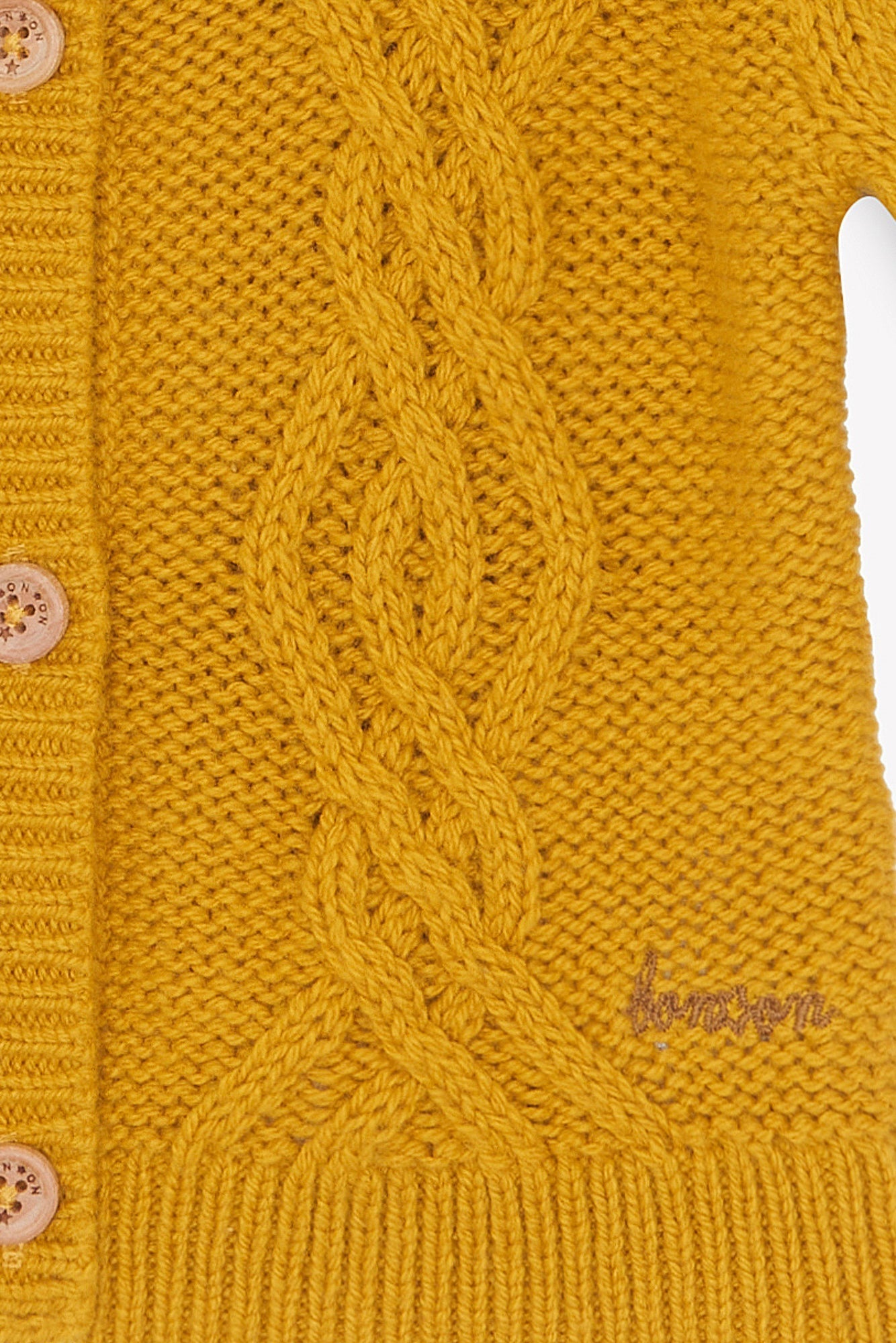 Cardigan - Bernard En Tricot Torsadé Jaune