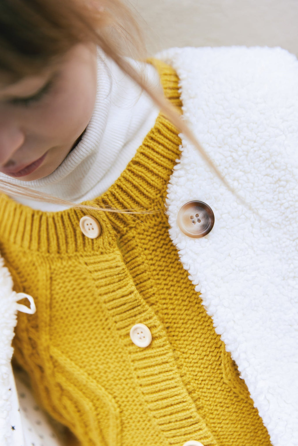 Cardigan - Bernard Tricot Torsadé Jaune