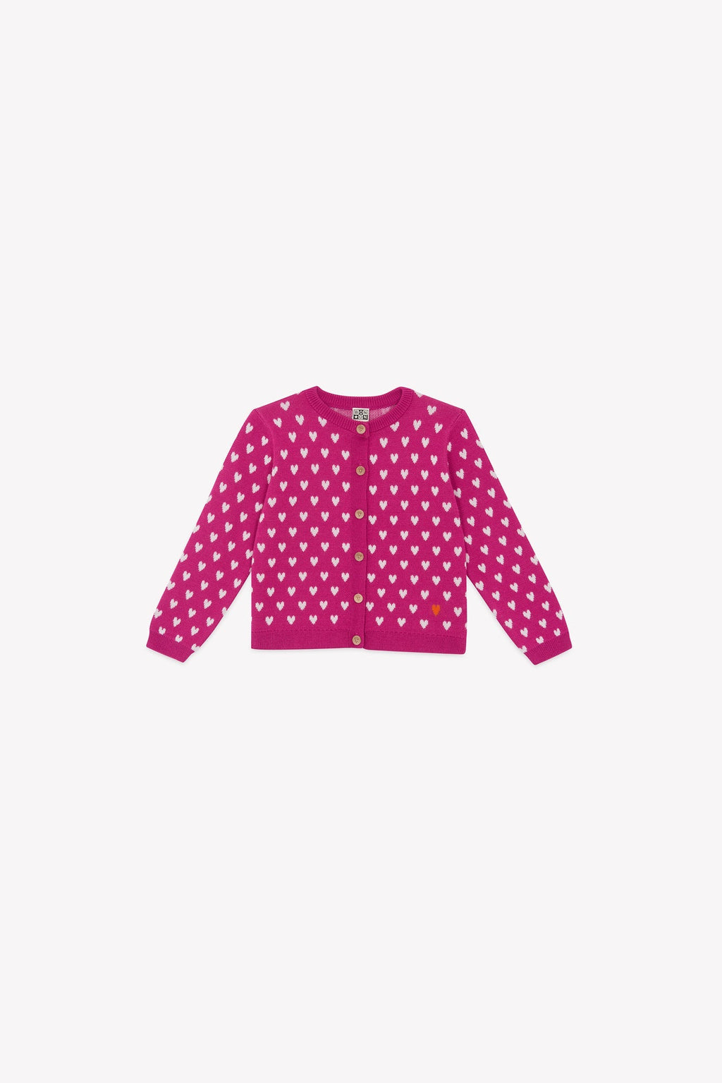 Cardigan - Lilou Violet Imprimé Coeur