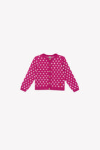 Cardigan - Lilou Violet Imprimé Coeur